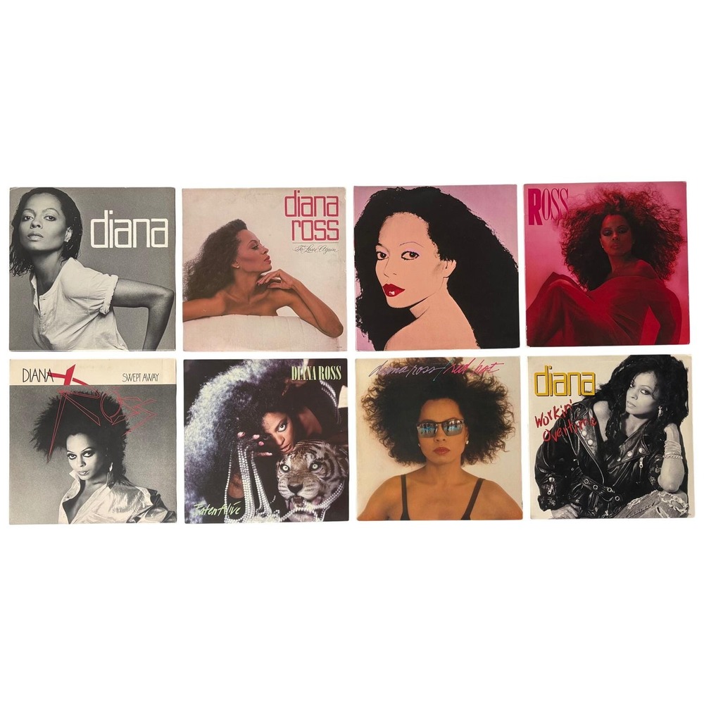 Diana Ross Vinyl Record Lot 10pc 80s Albums Singles Upside Down Eaten Alive RCA